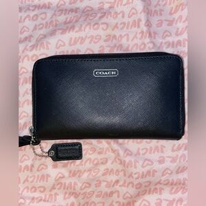 Coach black wristlet